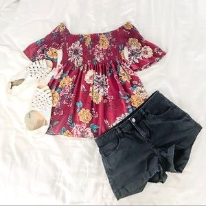 Xhilaration off-shoulder floral top